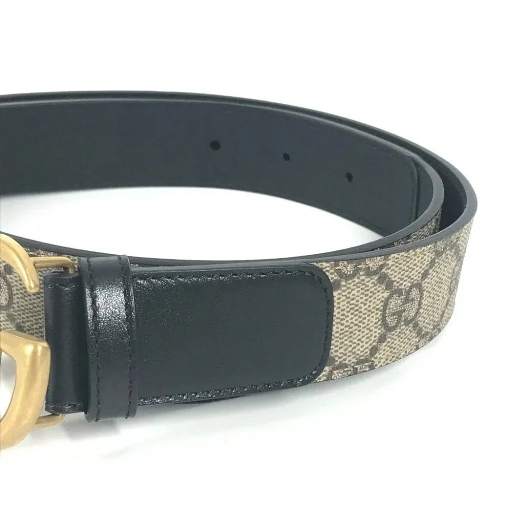 GUCCI 625839 GG Supreme double G slim belt Logo Buckle Accessories belt - Picture 4 of 14